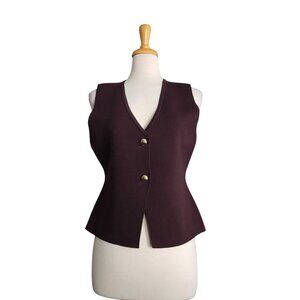 Bailey 44 Brown Knit Vest Top Womens Size L Quiet Luxury Minimalist